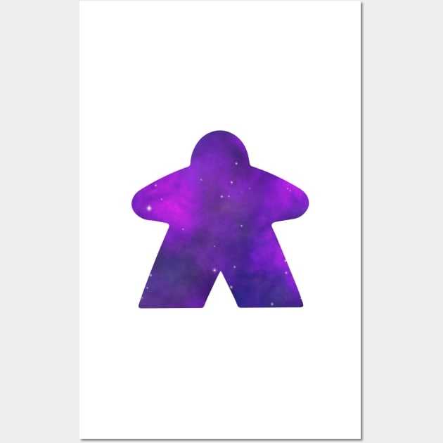 Purple Galaxy Nebula Space Meeple | Board Game Fan Wall Art by gloobella